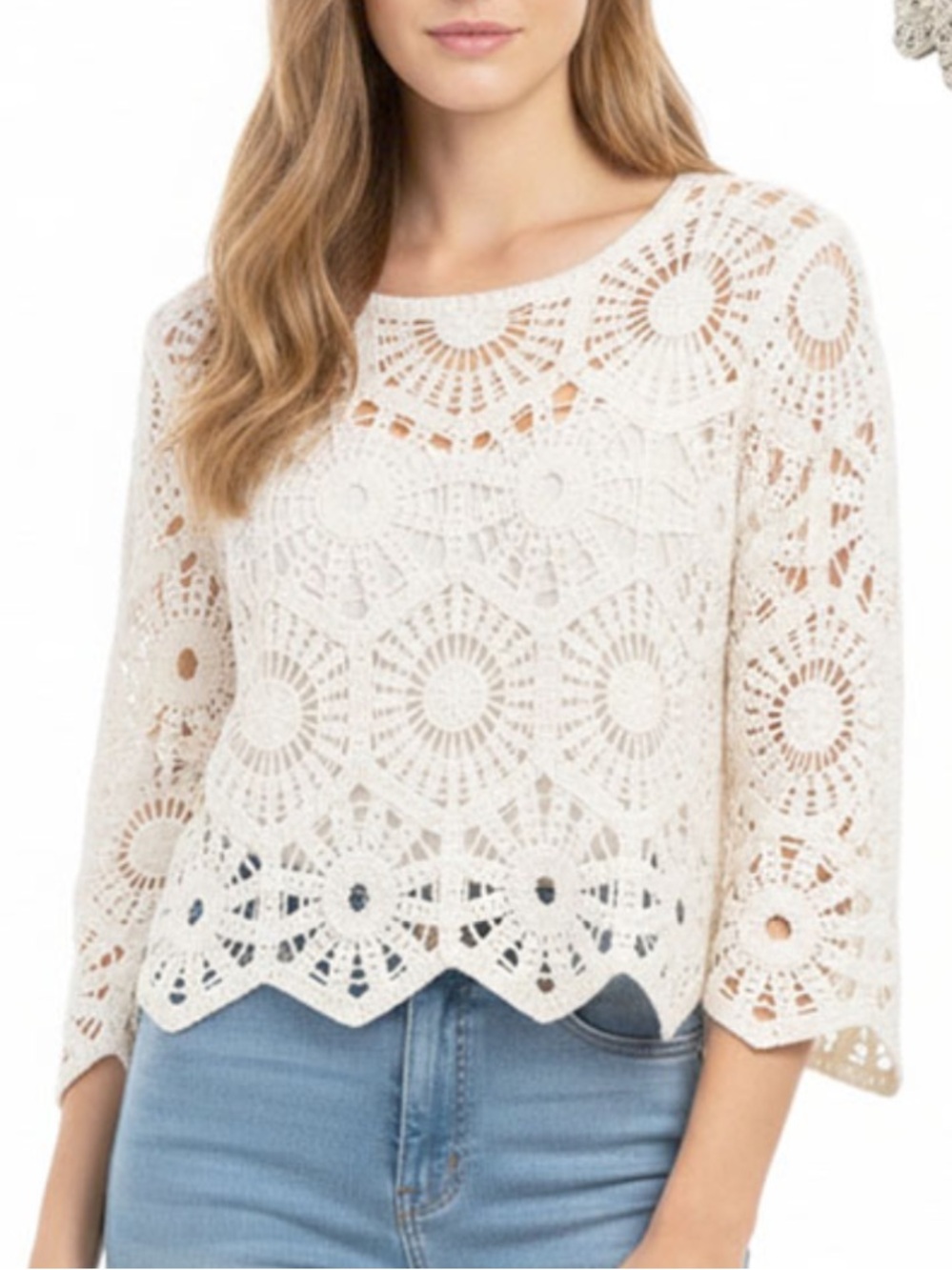 ShopEvelynne Crochet Scoop-Neck Blouse -
